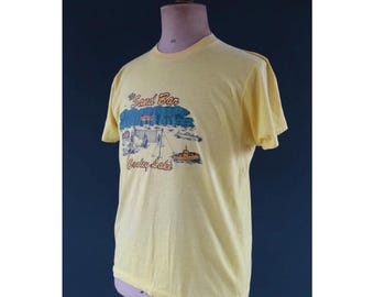 Vintage 1980s tourist tee shirt - beach print - 42" chest