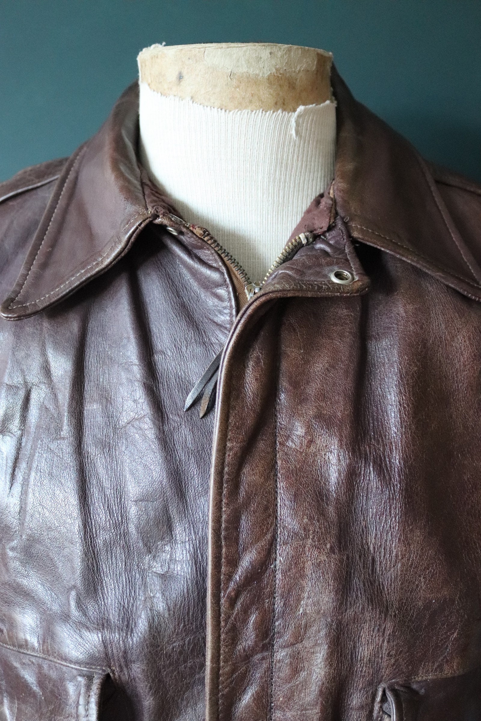 Vintage 1950s 50s brown horsehide leather jacket Conmar zipper | Etsy