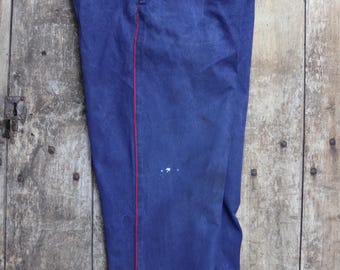 【2025年最新】大人気ブランドの人気アイテム  Vintage French Cotton Blue 60s 1950s - Trousers Workwear パンツ