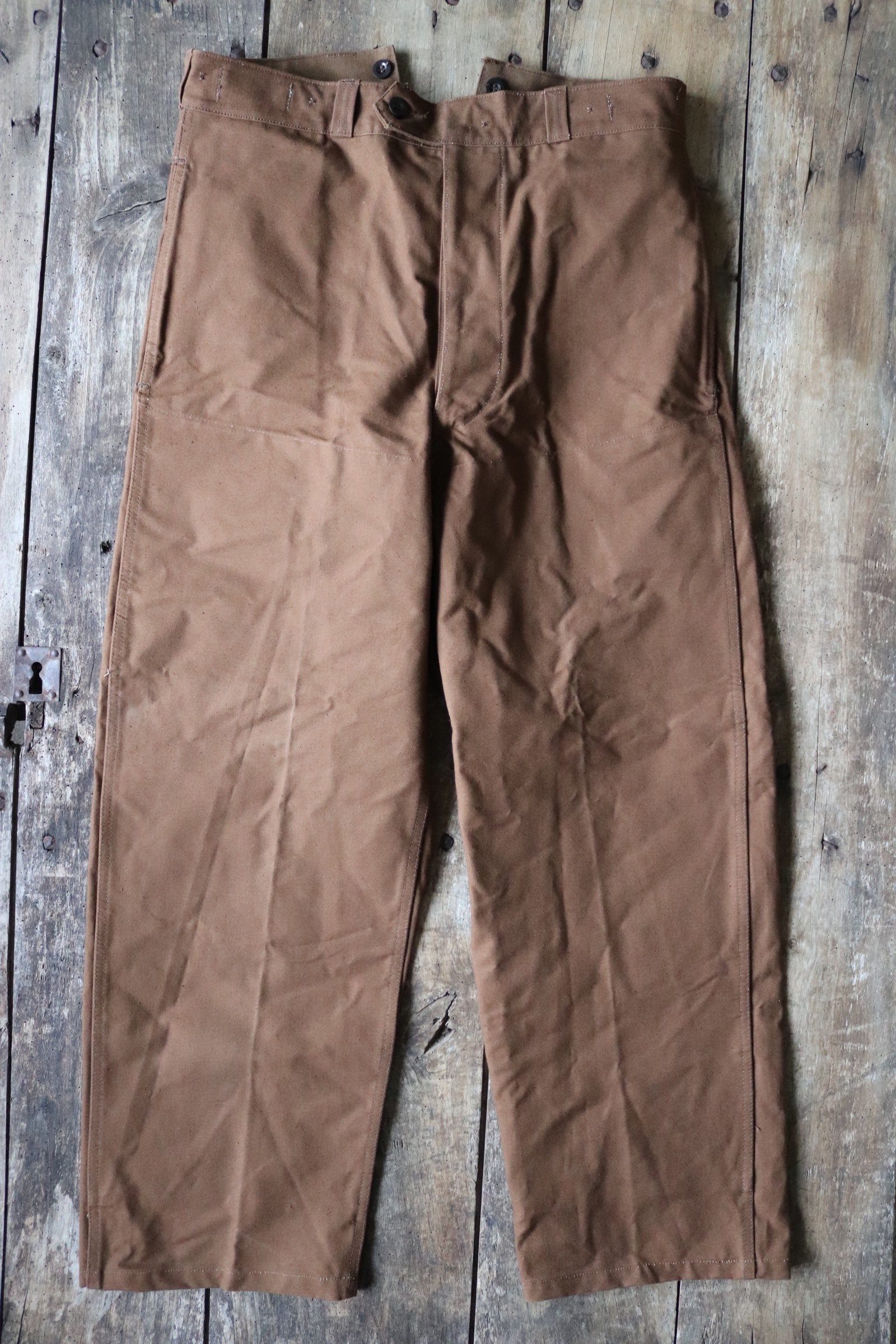 Historical Emporium Mens High Waist Classic Canvas Work Trousers 26 Brown  at Amazon Mens Clothing store