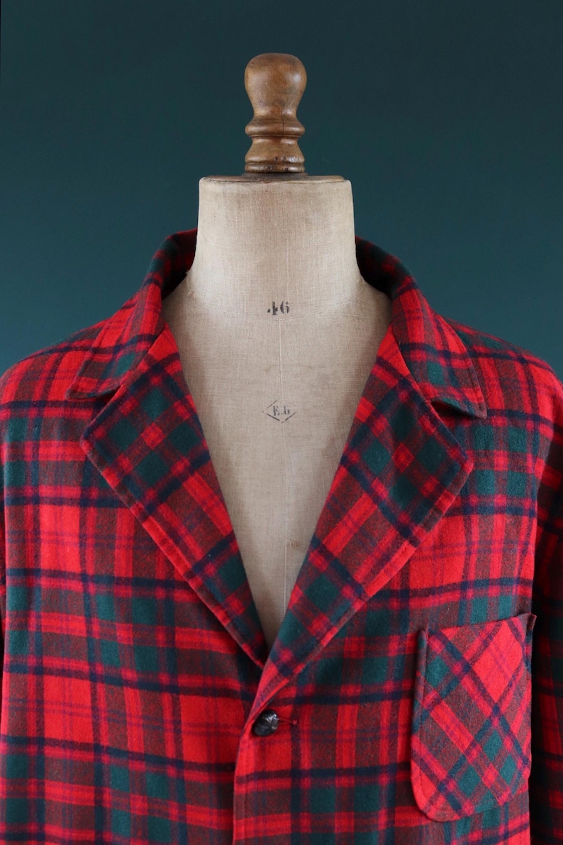 Pendleton 49er Jacket Pattern Vintage Pendleton Wool 49er Jacket - Red Plaid - Ivy League Style - 54 ...