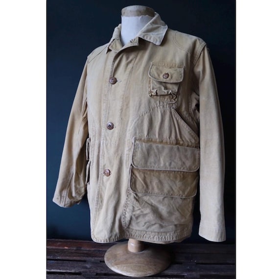 【vintage】40s Euro Hunting Jacket Vintage 1940s Hunting Jacket - American Workwear - Red Head - Duck