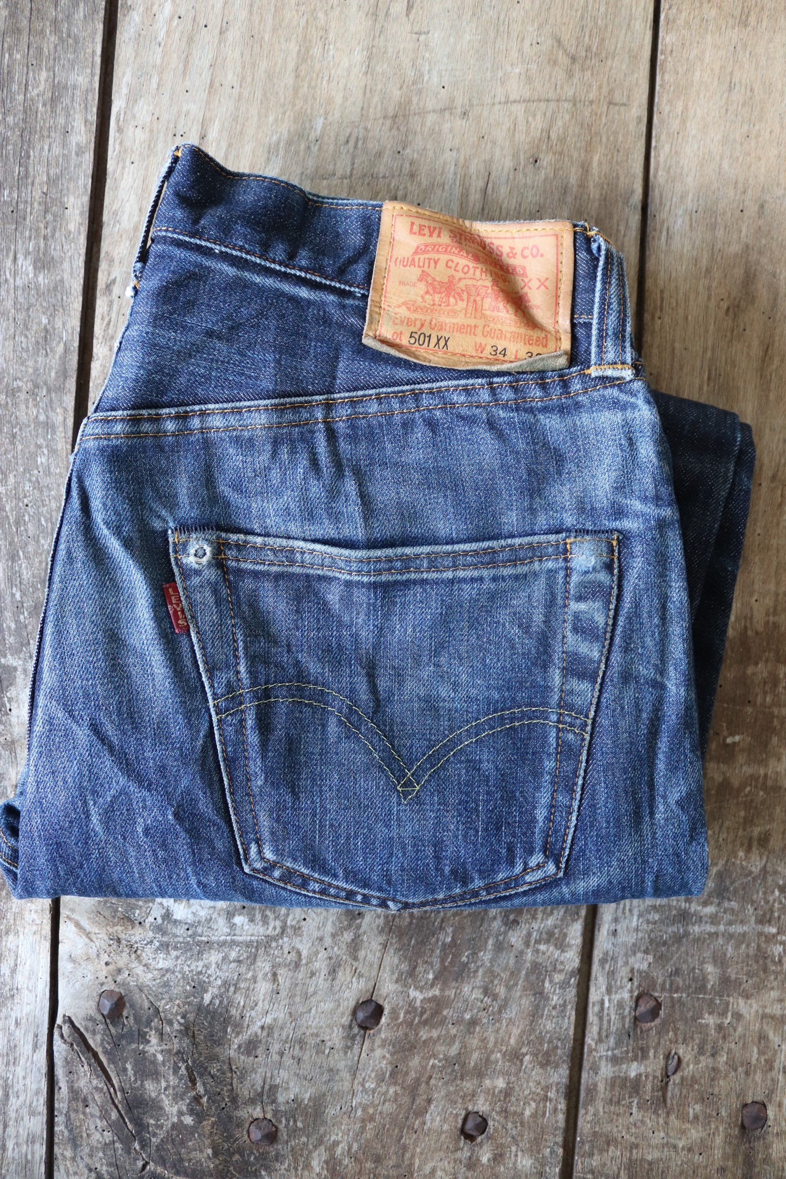 Vintage Levis  Levis  Strauss LVC selvedge 501  XX blue denim 