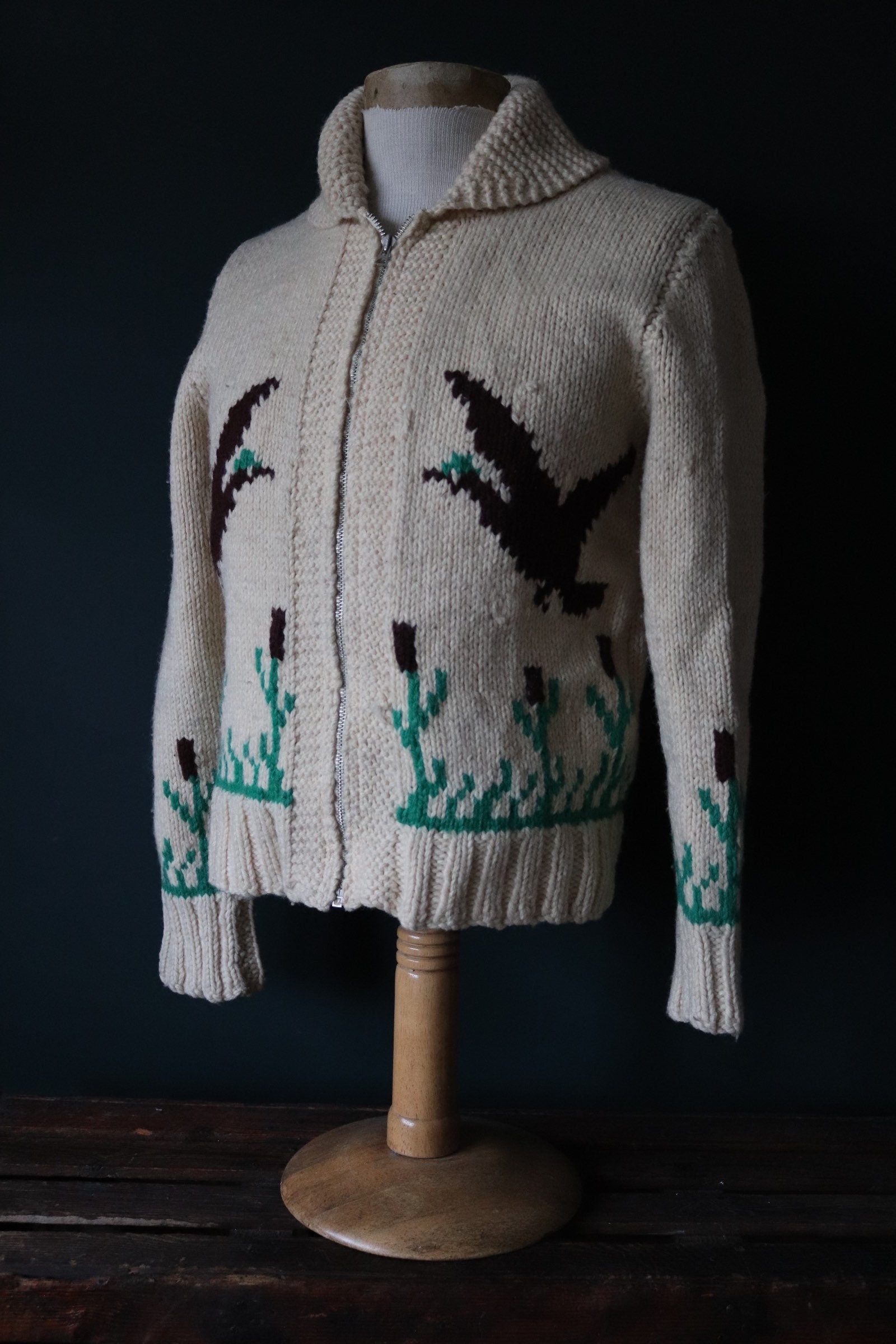 Vintage 1960s 60s Hand Knitted Wool Cowichan Sweater, 60% OFF