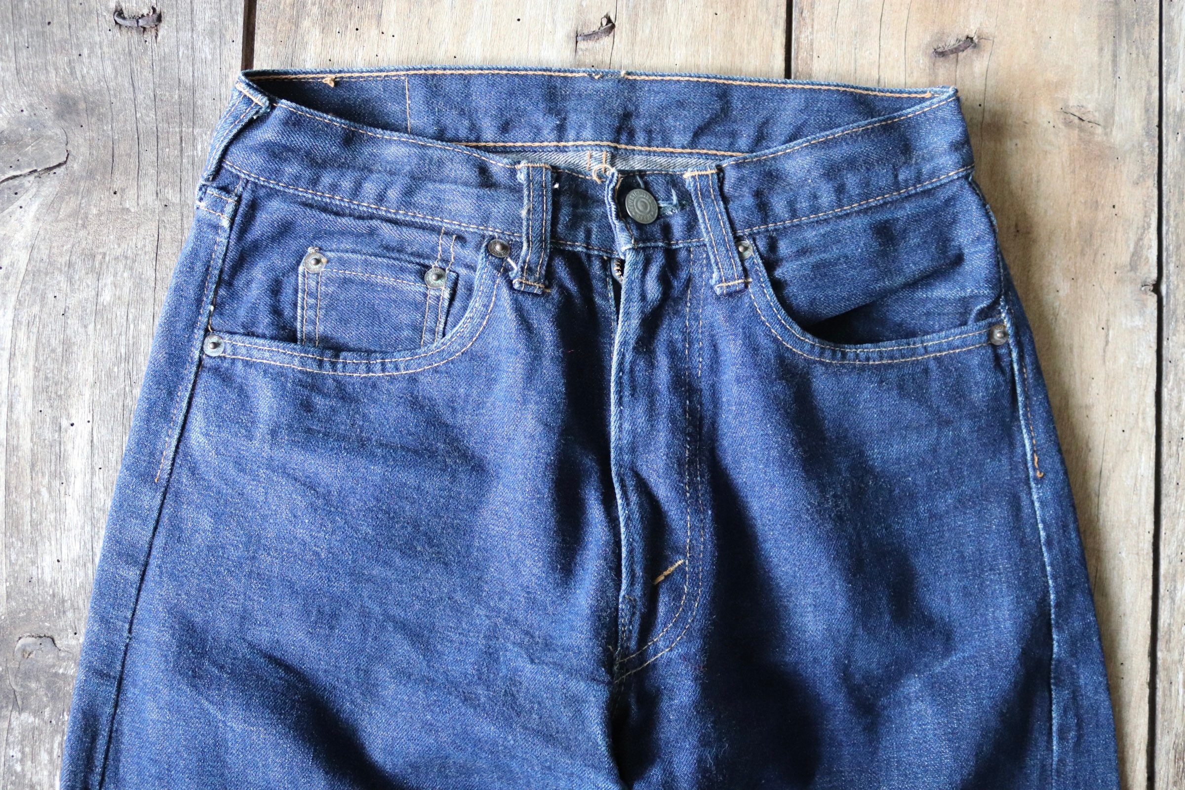 Vintage 1960s 60s Levi Strauss Levis 502 denim jeans indigo workwear ...