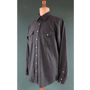 Vintage Pendleton wool Western shirt - pearl snaps - teal blue marl - 50" chest