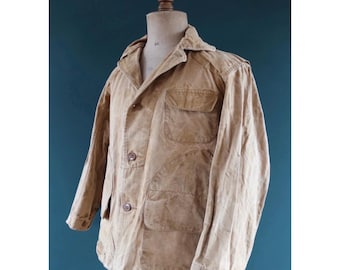 Vintage 1970s canvas hunting jacket - American workwear - Montgomery Ward - 49" chest