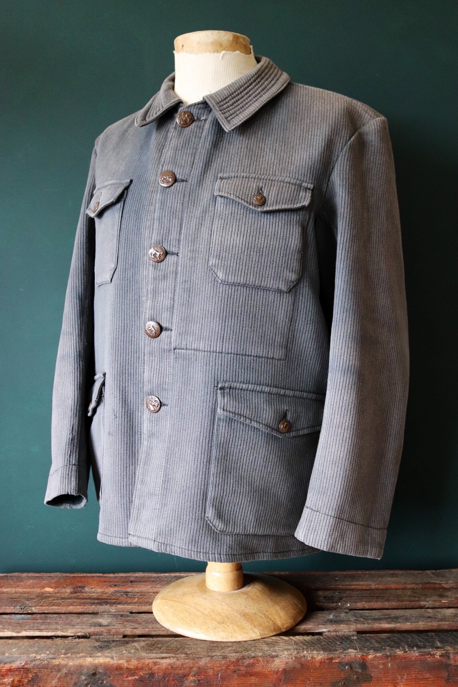 Vintage 1960s 60s French grey pique 