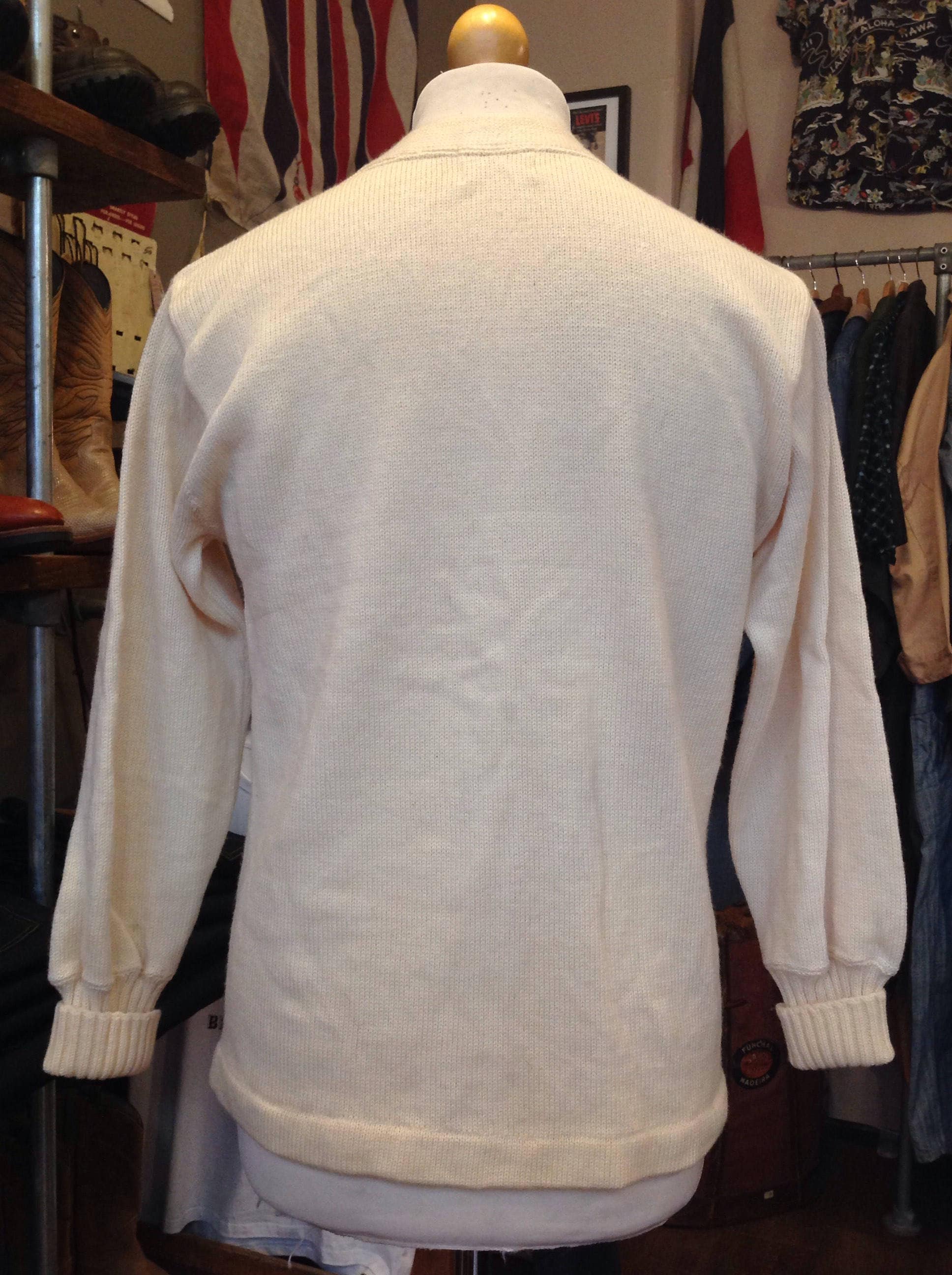 Vintage 1960s 60s white wool Stadium varsity college Letterman sweater ...