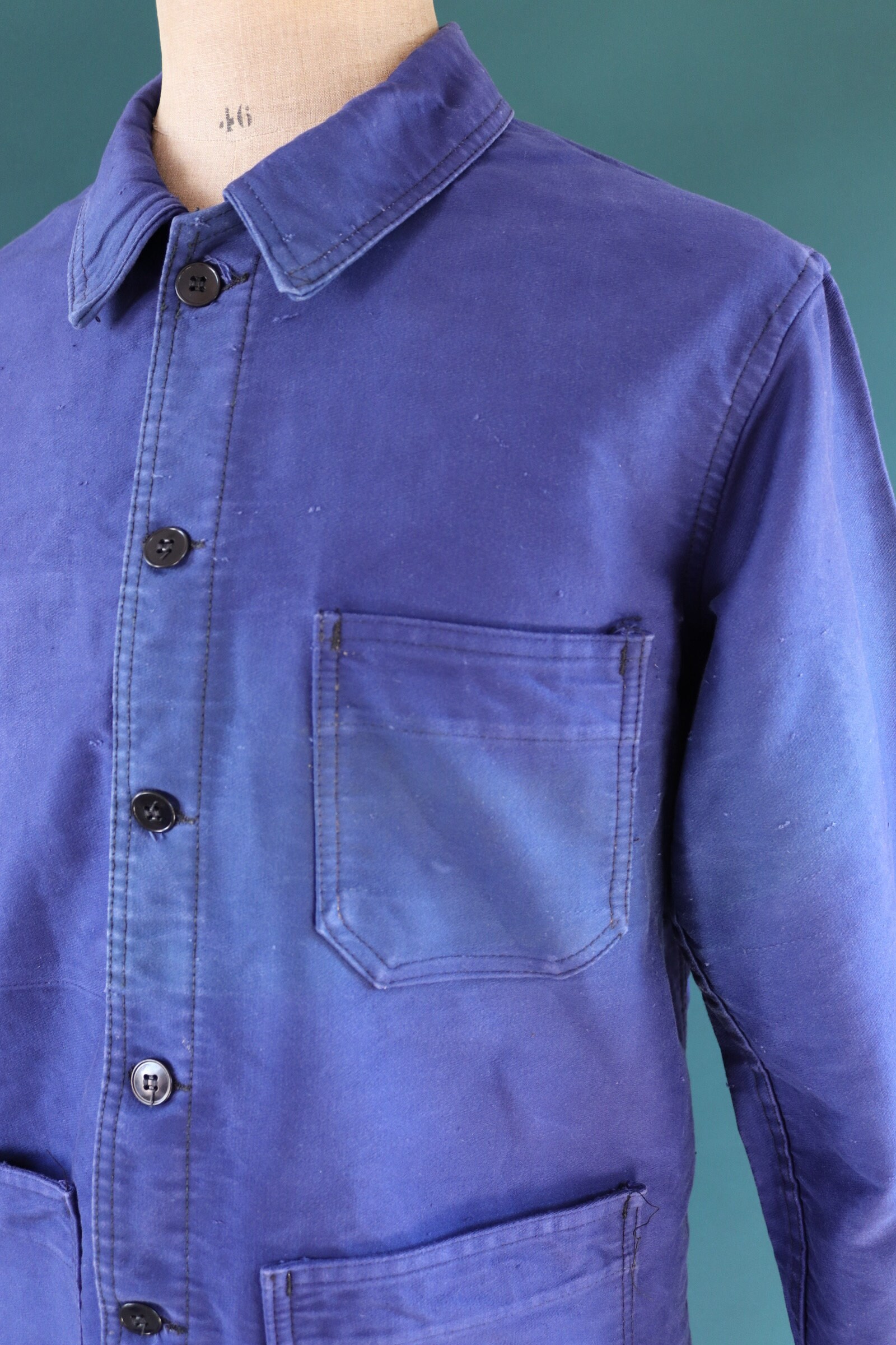 襤褸　French moleskin jacket 80s DEADSTOCK MOLESKIN French Work Jacket . Faded Work