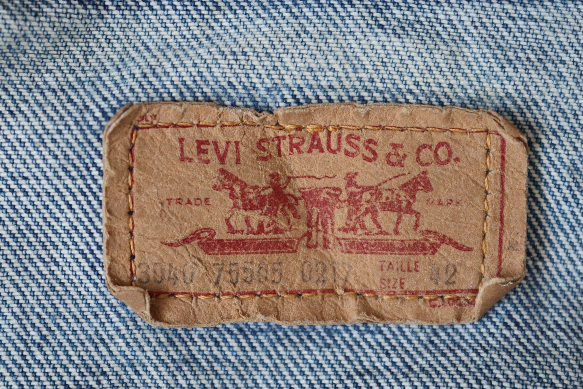 Vintage 1970s 70s 1980s 80s Levis Levi Strauss type three denim trucker ...