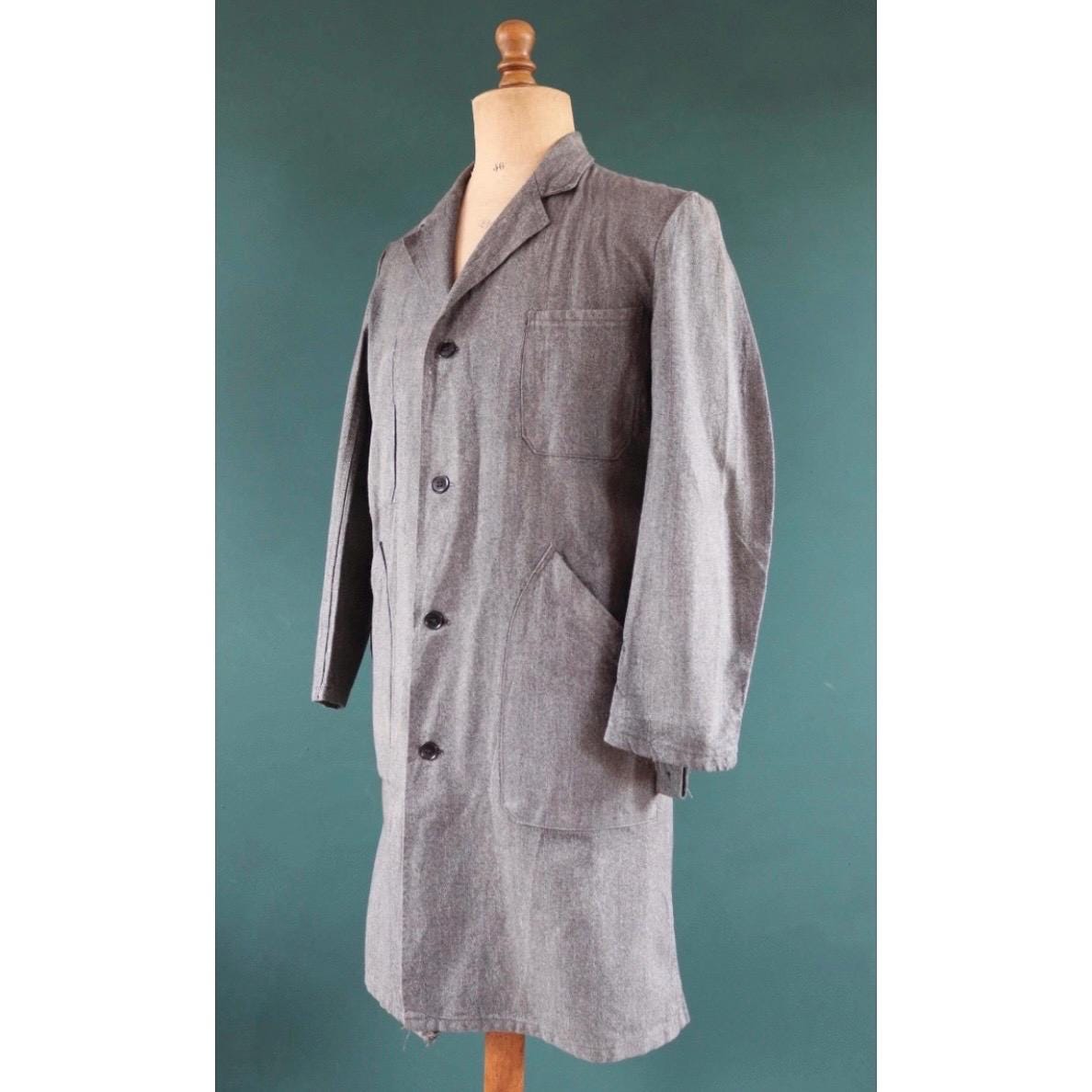Vintage 1950s French Workwear Coat - Chore Jacket - Selvedge