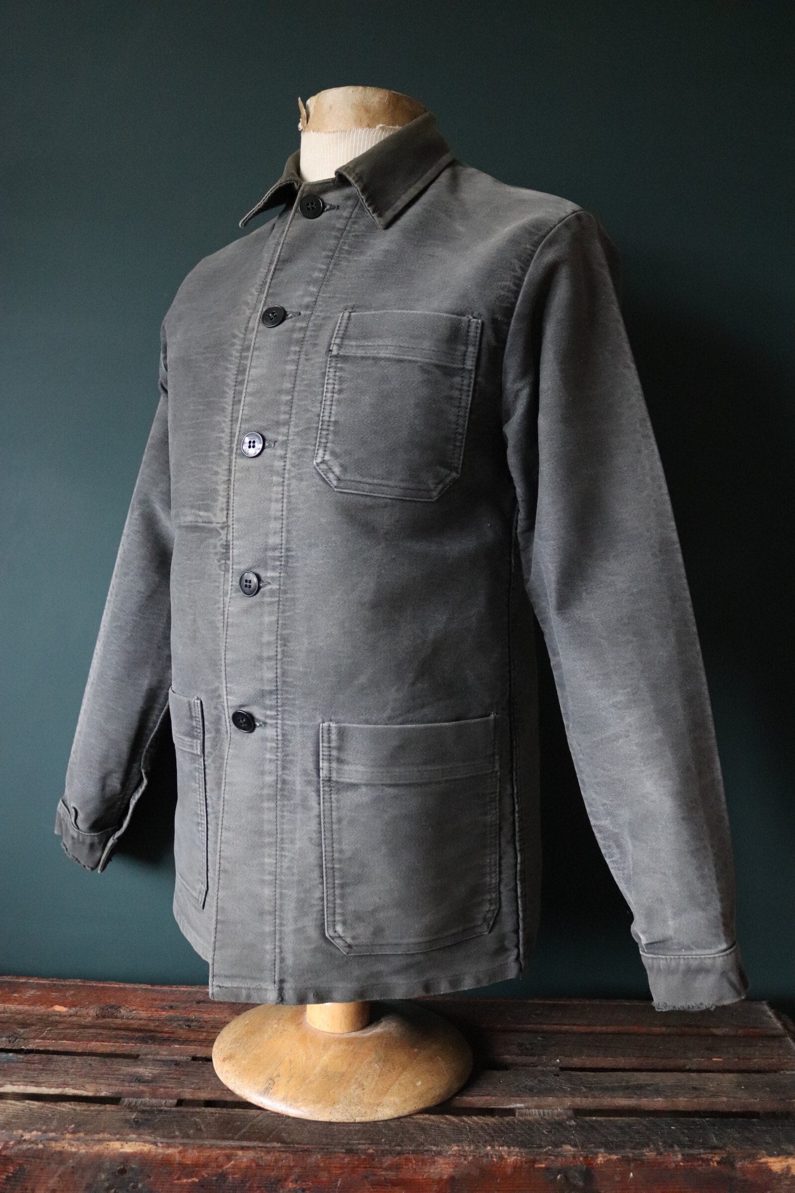 1950s〜 French Black Moleskin Jacket カバーオール ジャケット/アウター メンズ 倉庫一掃特別価格