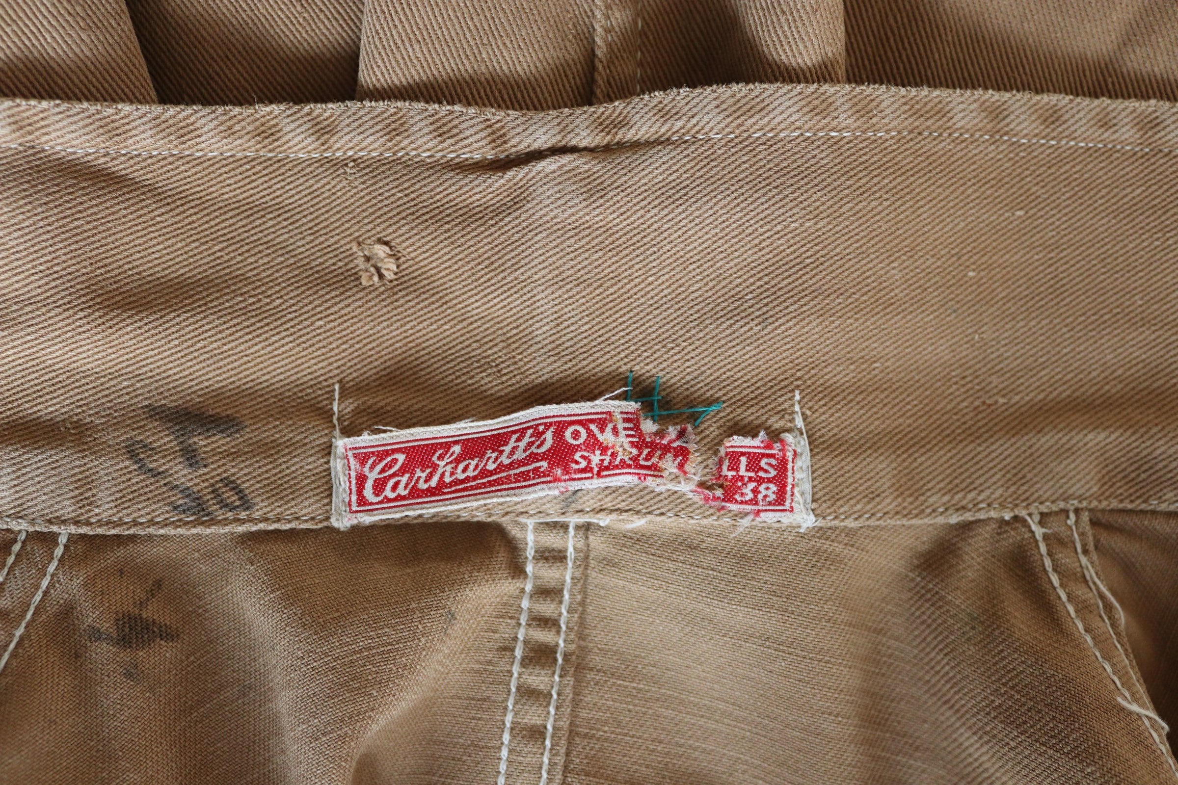 Vintage 1930s 30s 1940s 40s Carhartt brown cotton twill workwear work ...