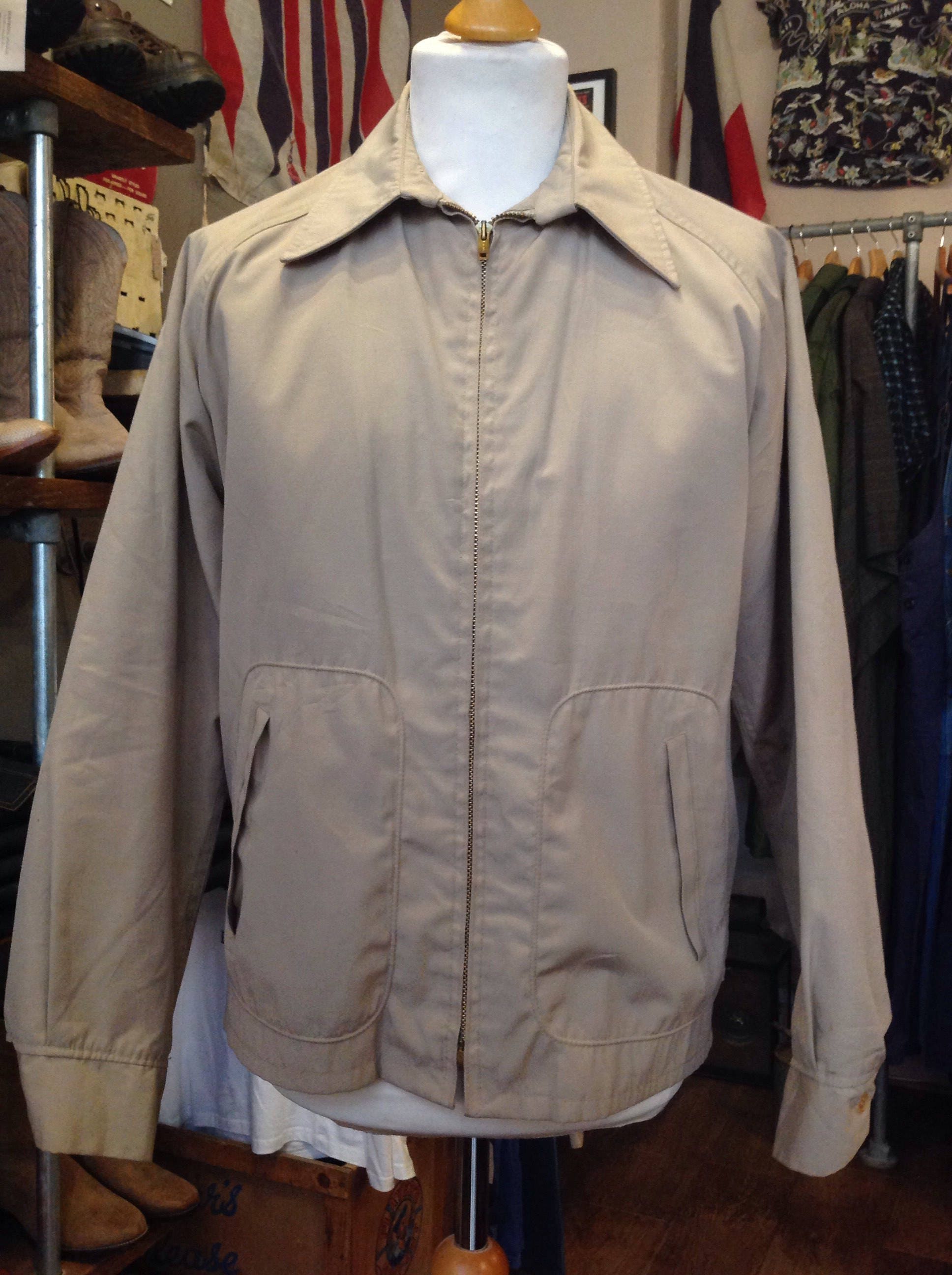Vintage 1960s 60s 1970s 70s beige cream McGregor drizzler golf jacket ...