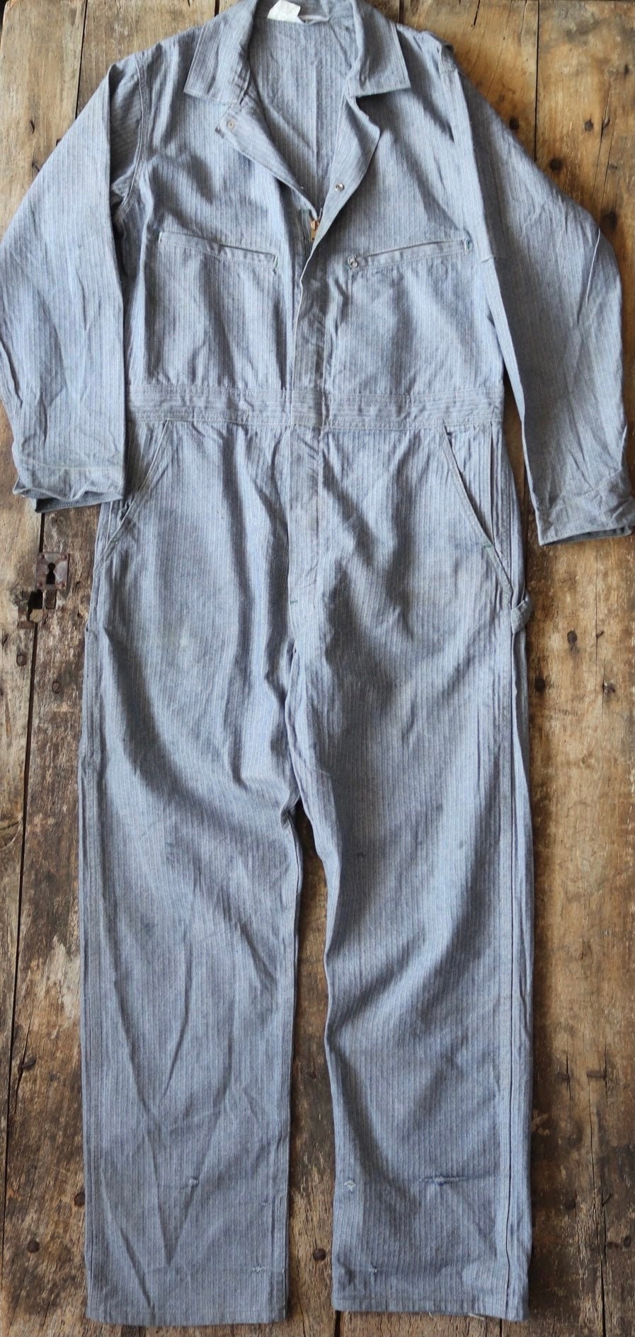 Vintage Key Imperial HBT herringbone denim coveralls overalls mechanic ...