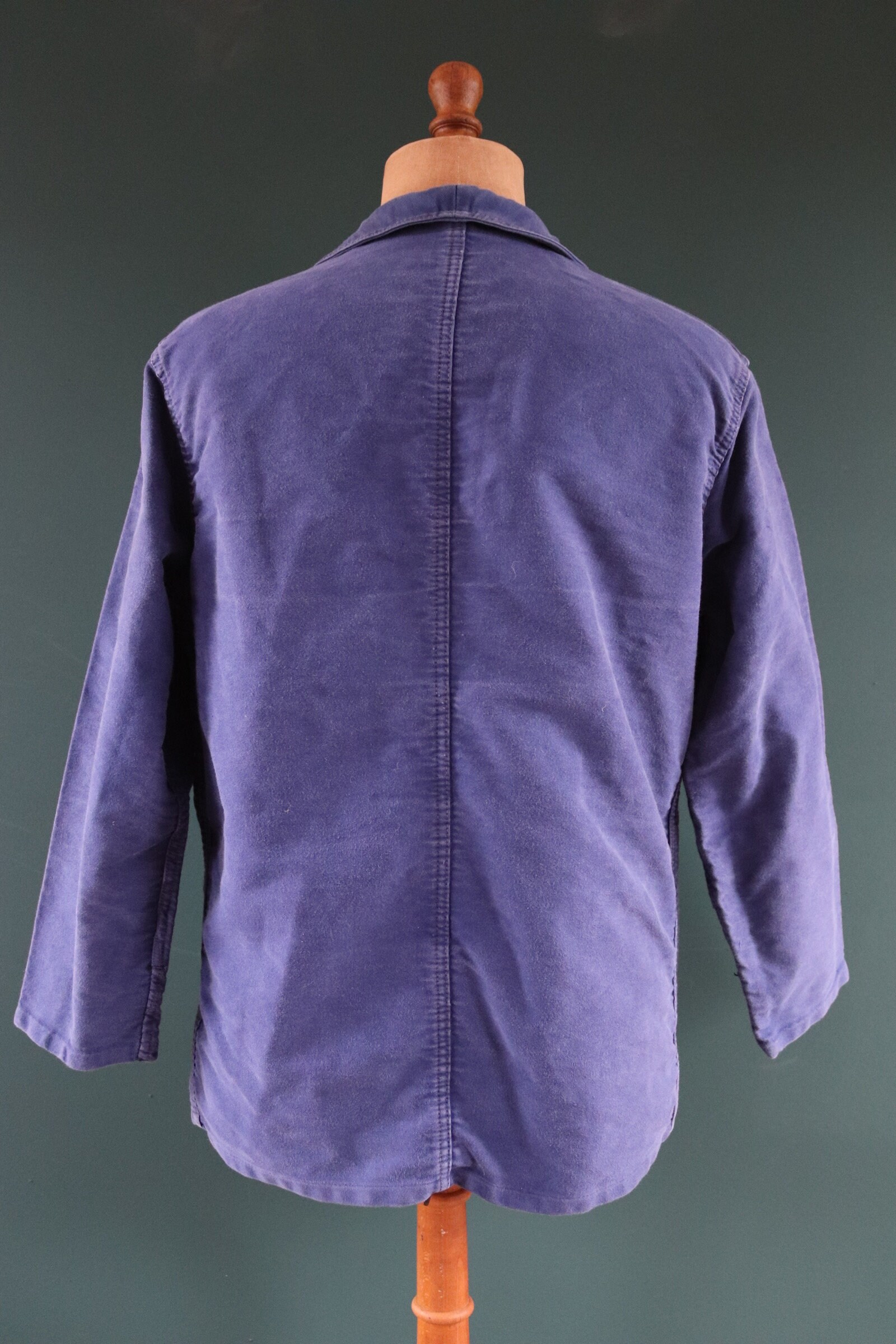 Vintage French Blue Jacket Moleskin Work Workwear Chore Vintage French Blue Jacket Moleskin Work Workwear Chore