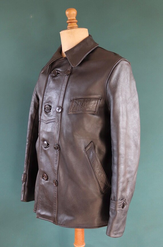 Vintage 1950s 50s 1960s 60s French Black Leather Le Corbusier 