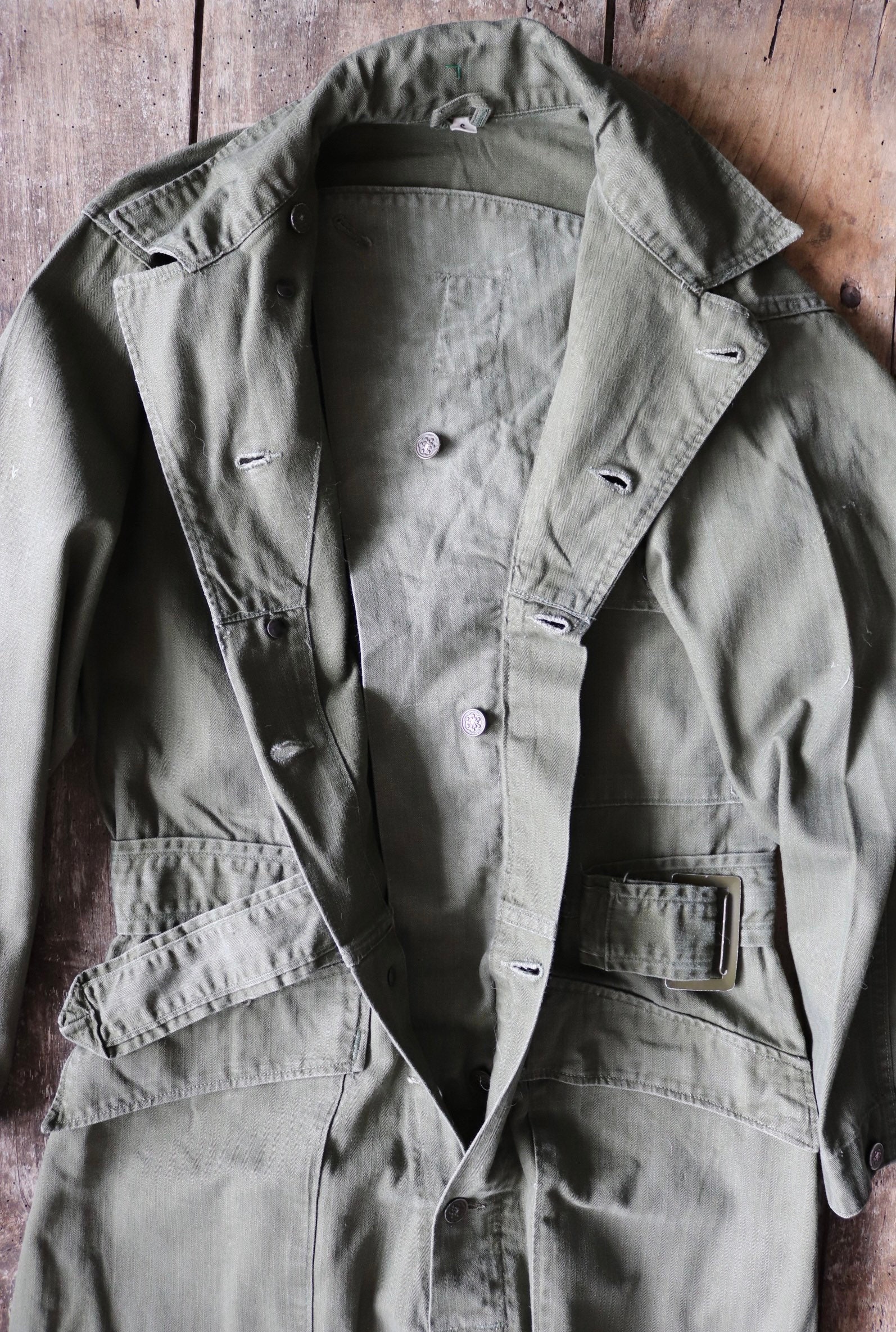 Vintage 1940s 40s US army military HBT herringbone khaki Vintage 1940s 40s US army military HBT herringbone khaki