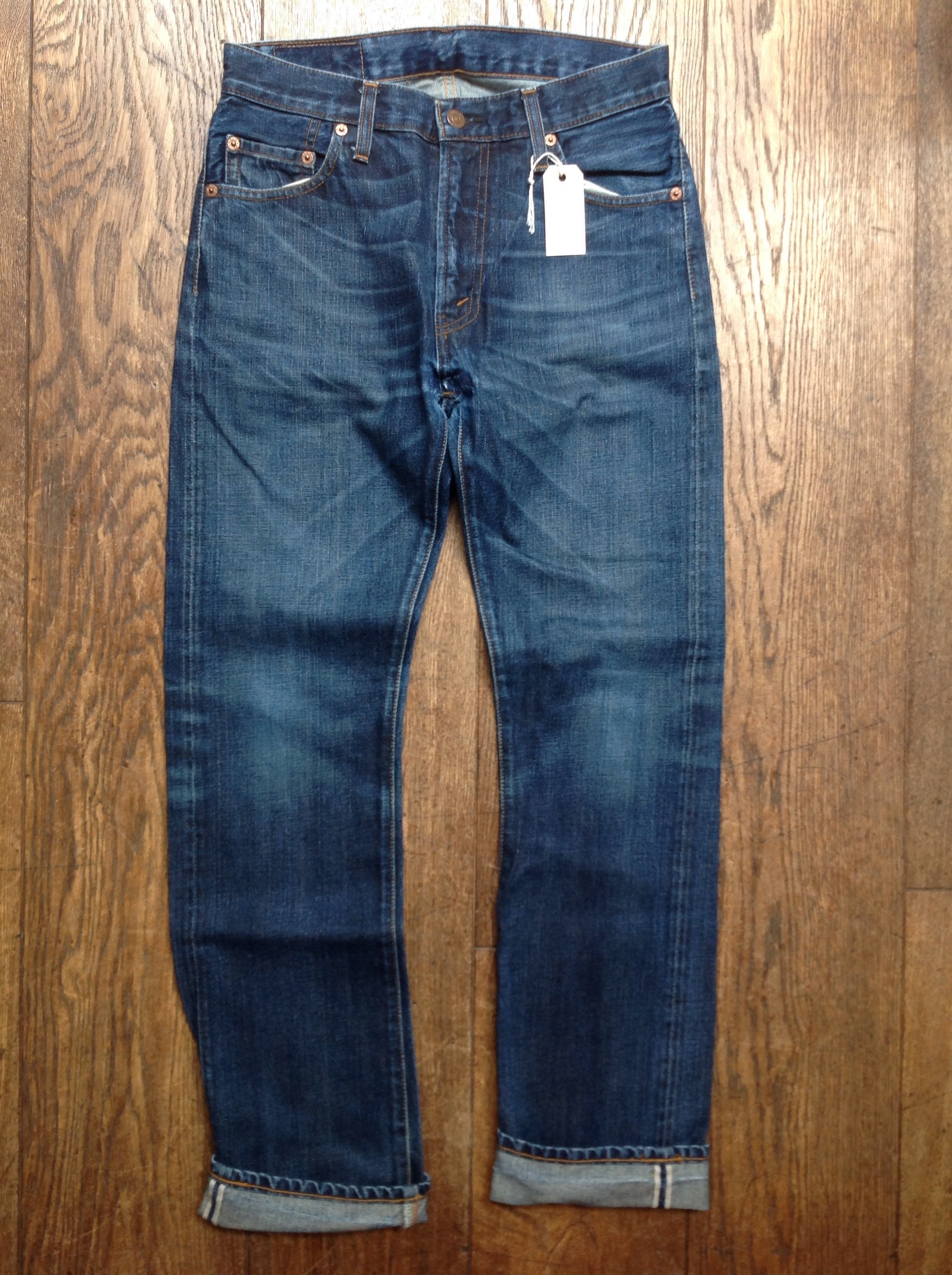 Vintage Levis LVC 505 indigo blue denim jeans big capital e red tab ...