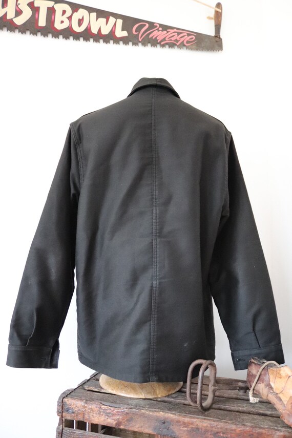 Vintage French Black Moleskin Work Chore Jacket Workwear Le Vintage French Black Moleskin Work Chore Jacket Workwear Le