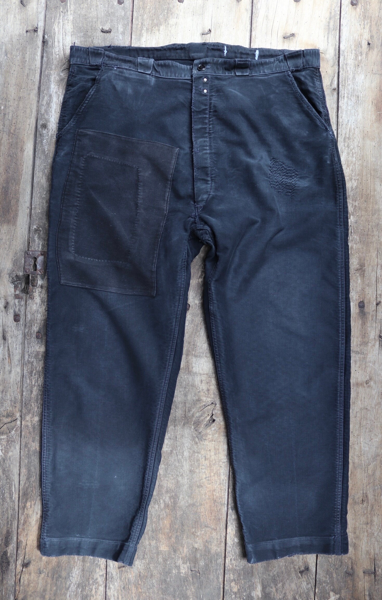 Authentic 50s French Vintage Deadstock Moleskine Work Pants