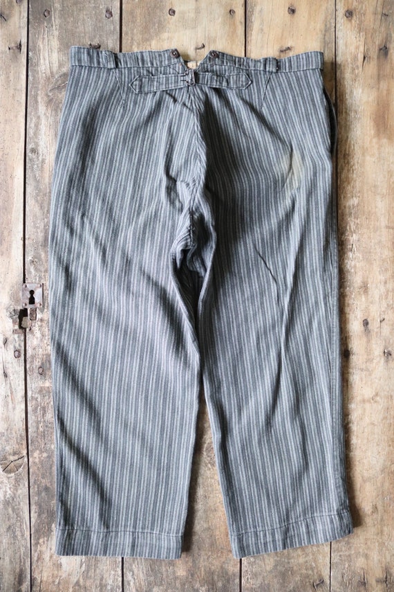 striped work trousers