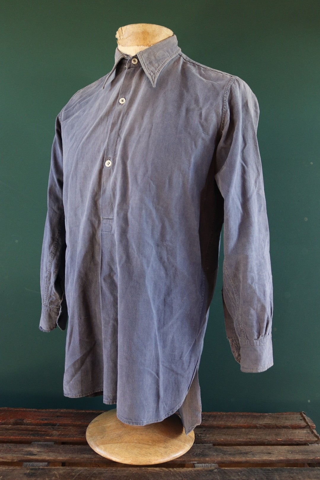 40s 50s EURO pullovershirt indigo dyeing