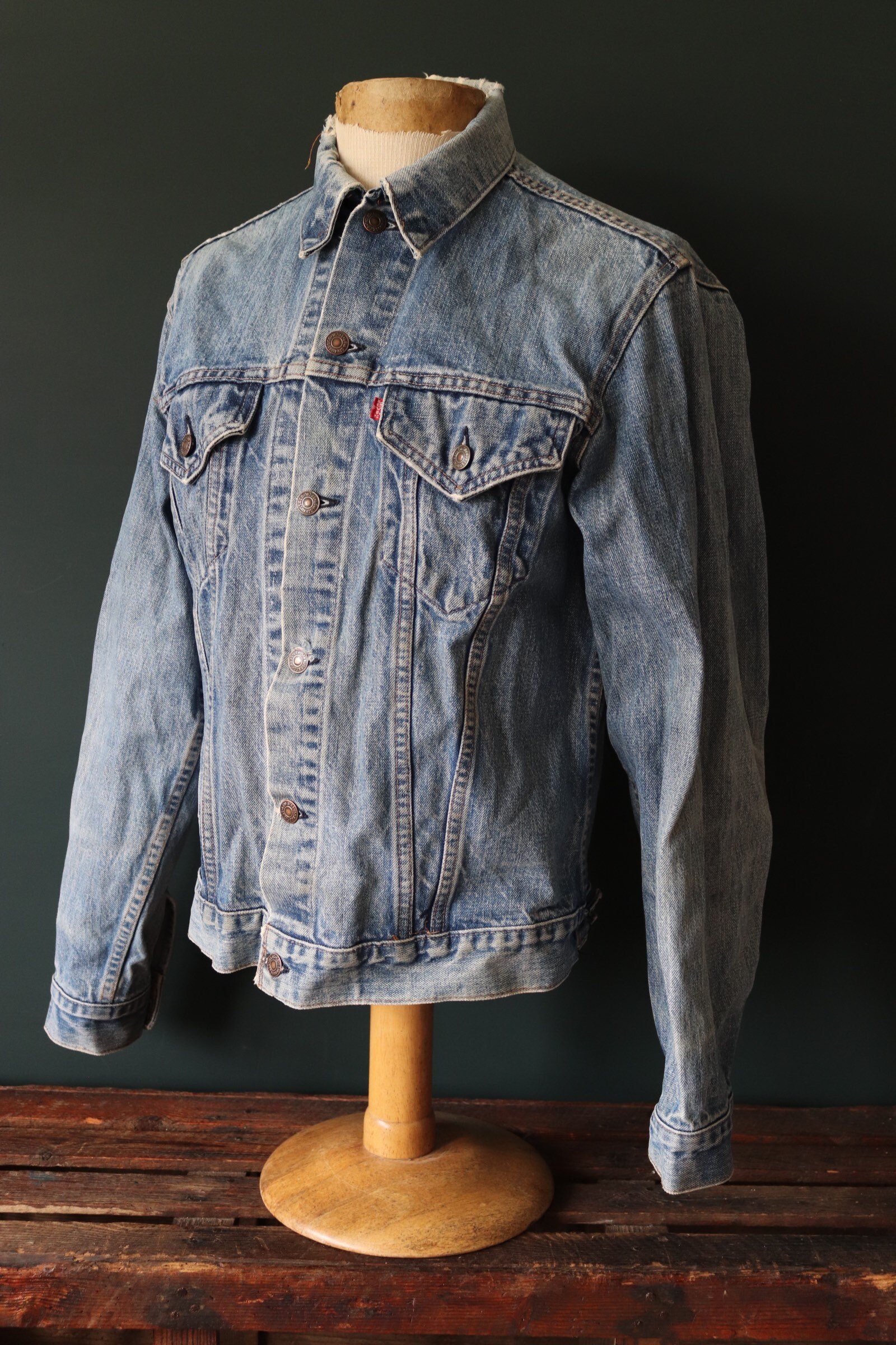 Vintage Levis Blue Denim Trucker Jacket 71205 Made in USA Two - Etsy