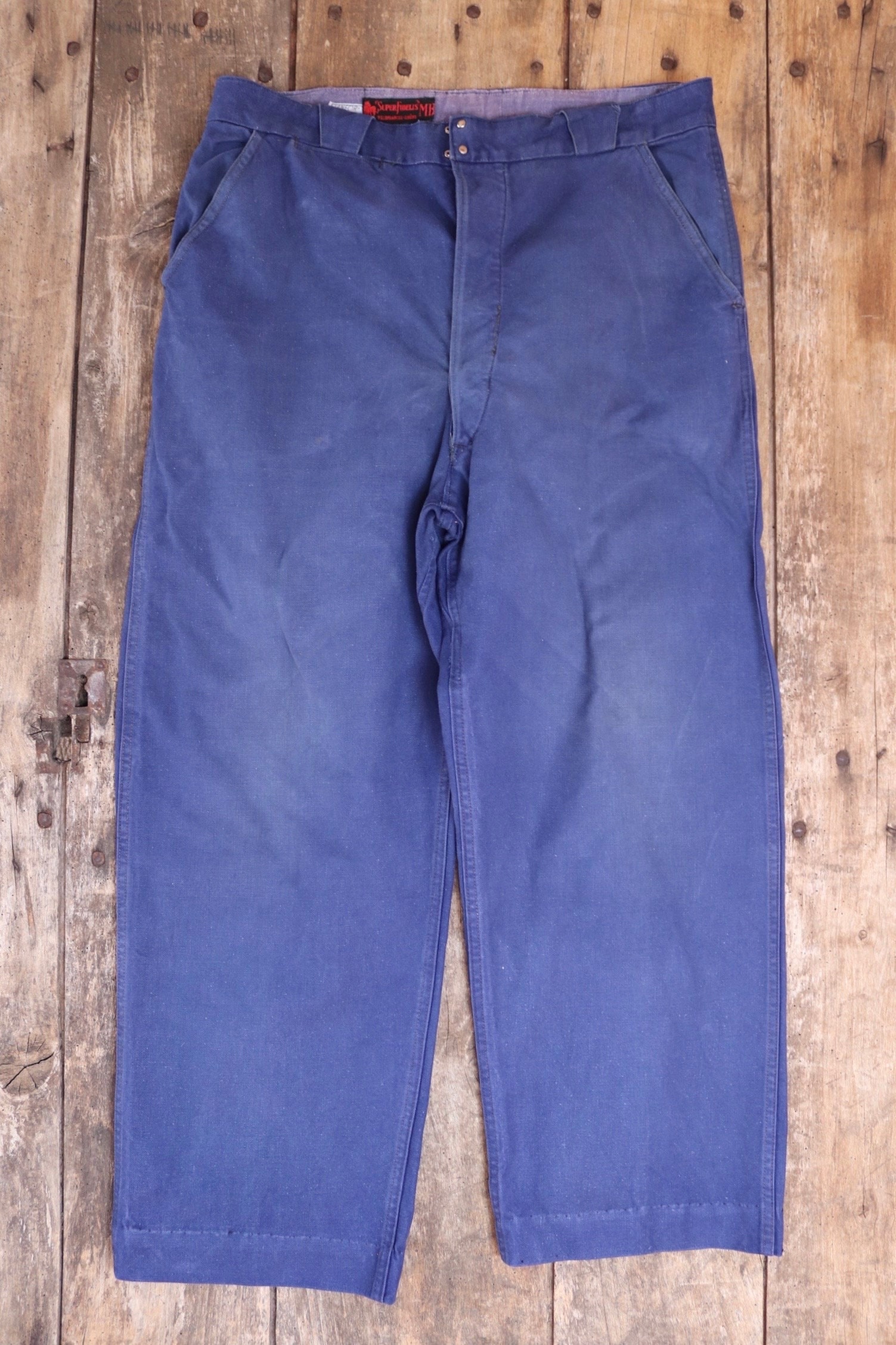 40s vintage French cotton twill pants