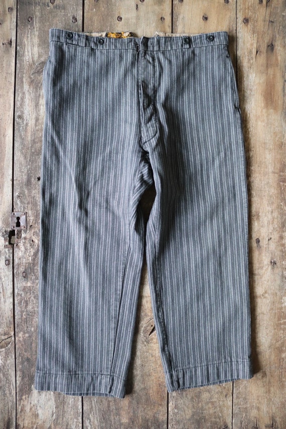 striped work trousers