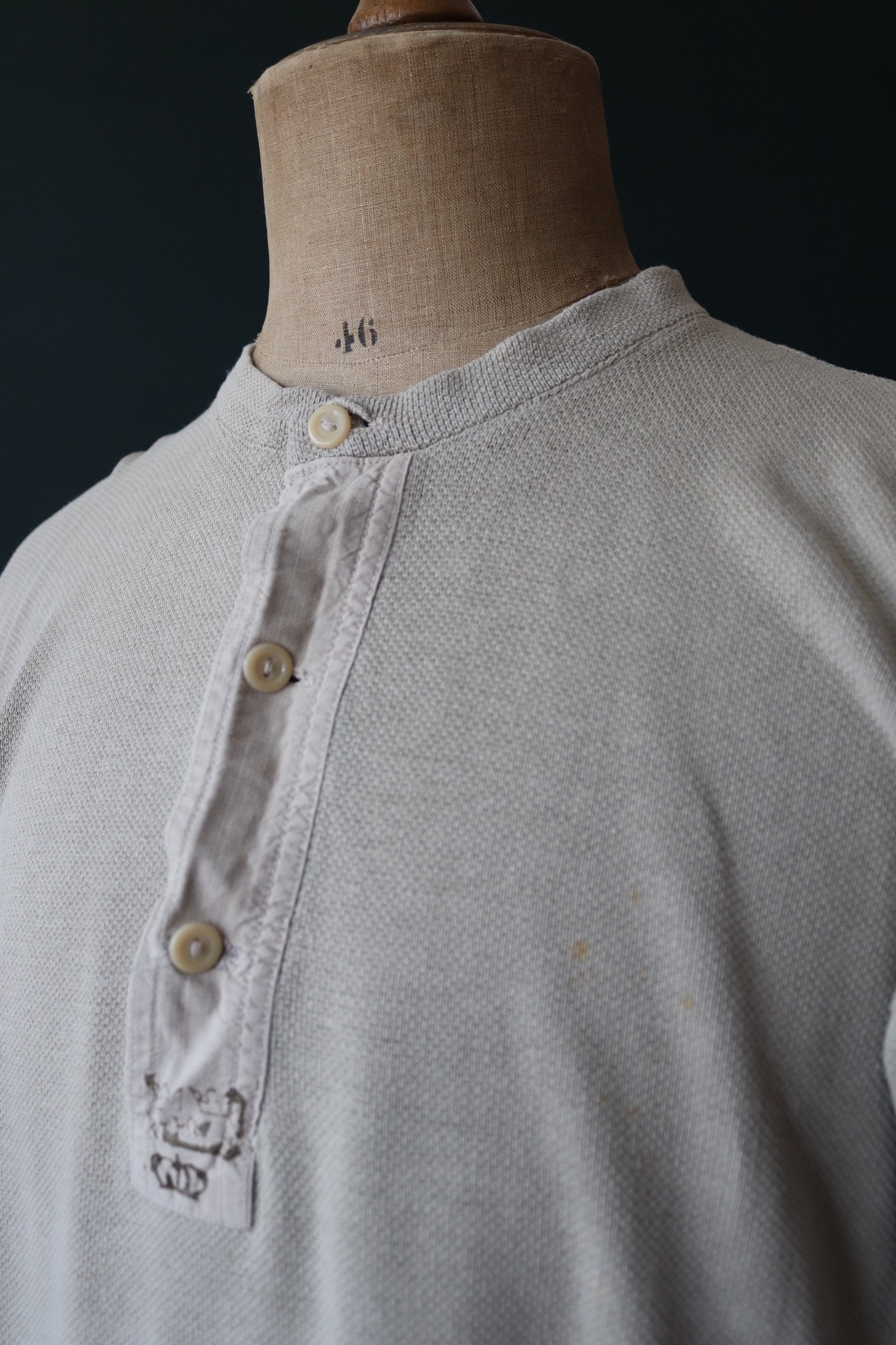 Vintage 1940s 40s grey cotton Swedish army military M39 M39 undershirt