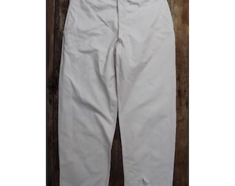 Vintage 1940s French workwear trousers - 1950s deadstock - buckle back chore pants - 41” x 33”