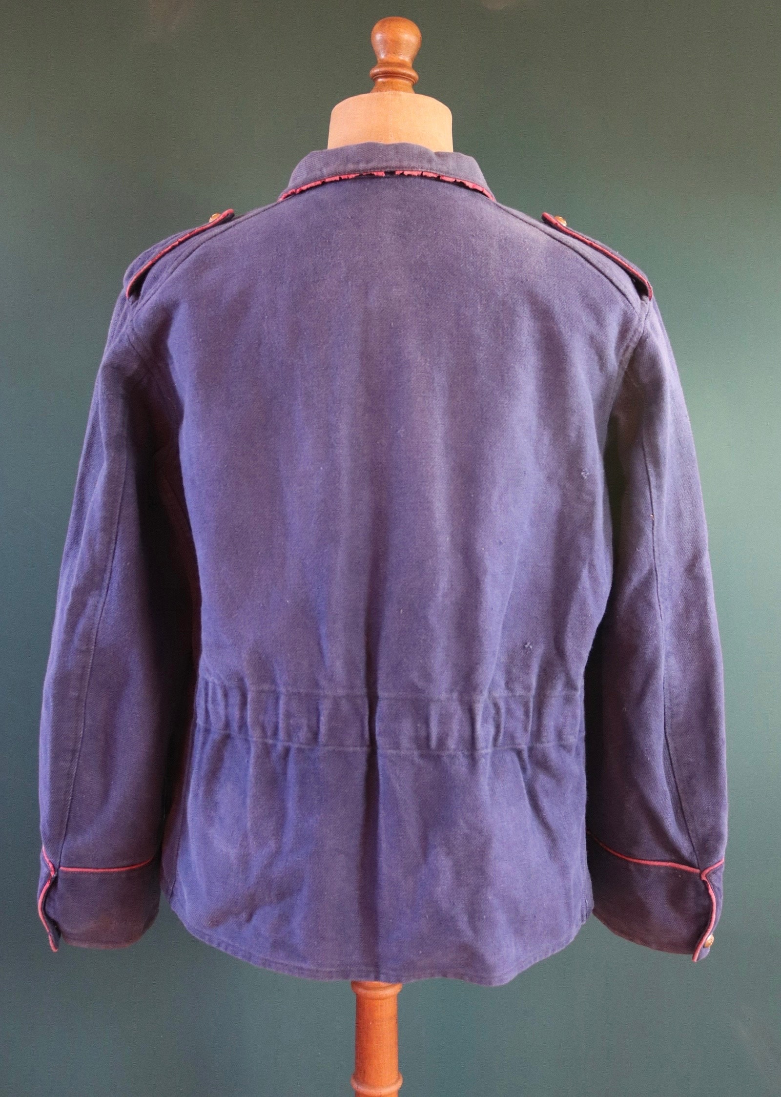 Vintage 1930s Workwear Jacket Swiss Pompier Fireman Blue