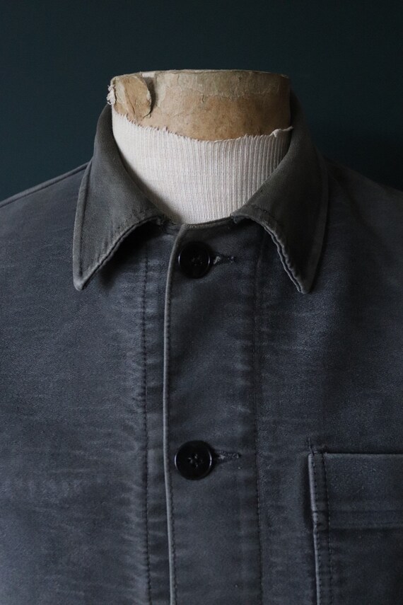 Vintage 1950s 50s French Black Moleskin Work Jacket Chore - Etsy