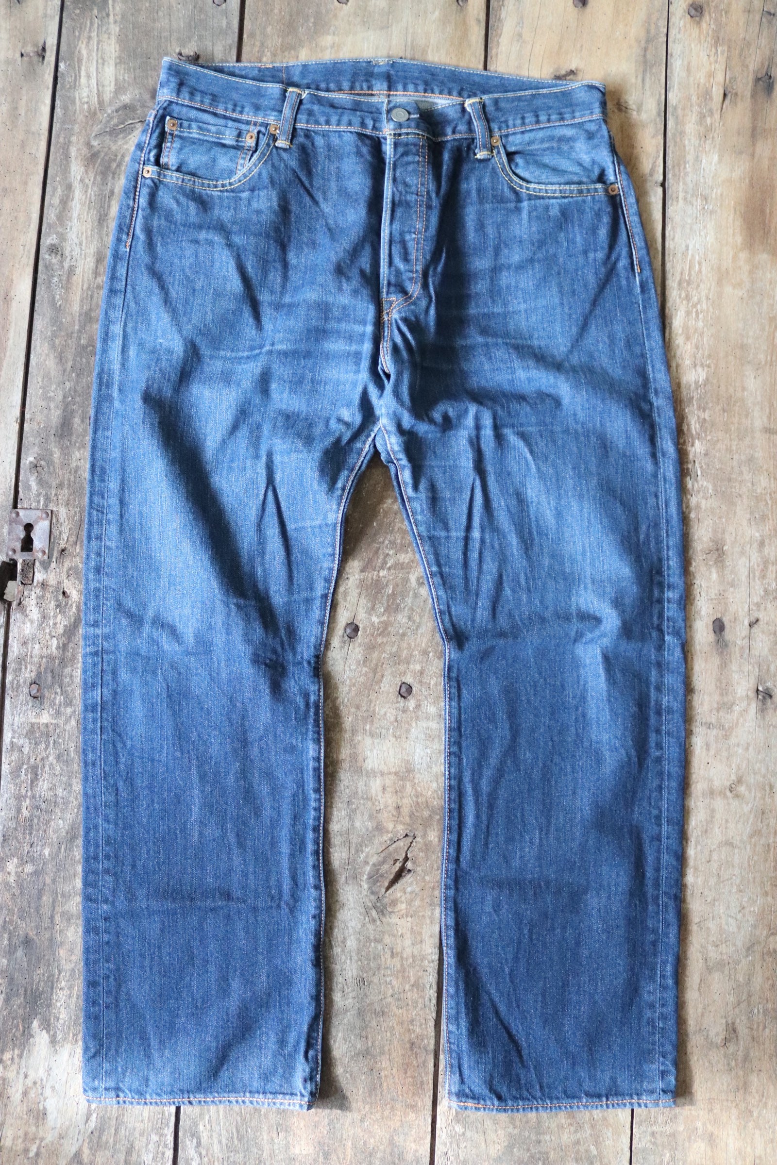 Vintage Levi Strauss Levis indigo blue 501 denim jeans 35” x 29” small ...