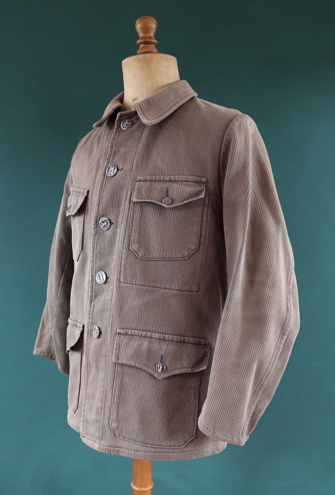 Vintage French Workwear Jacket 1960s 1970s Grey Taupe Coutil Vintage French Workwear Jacket 1960s 1970s Grey Taupe Coutil