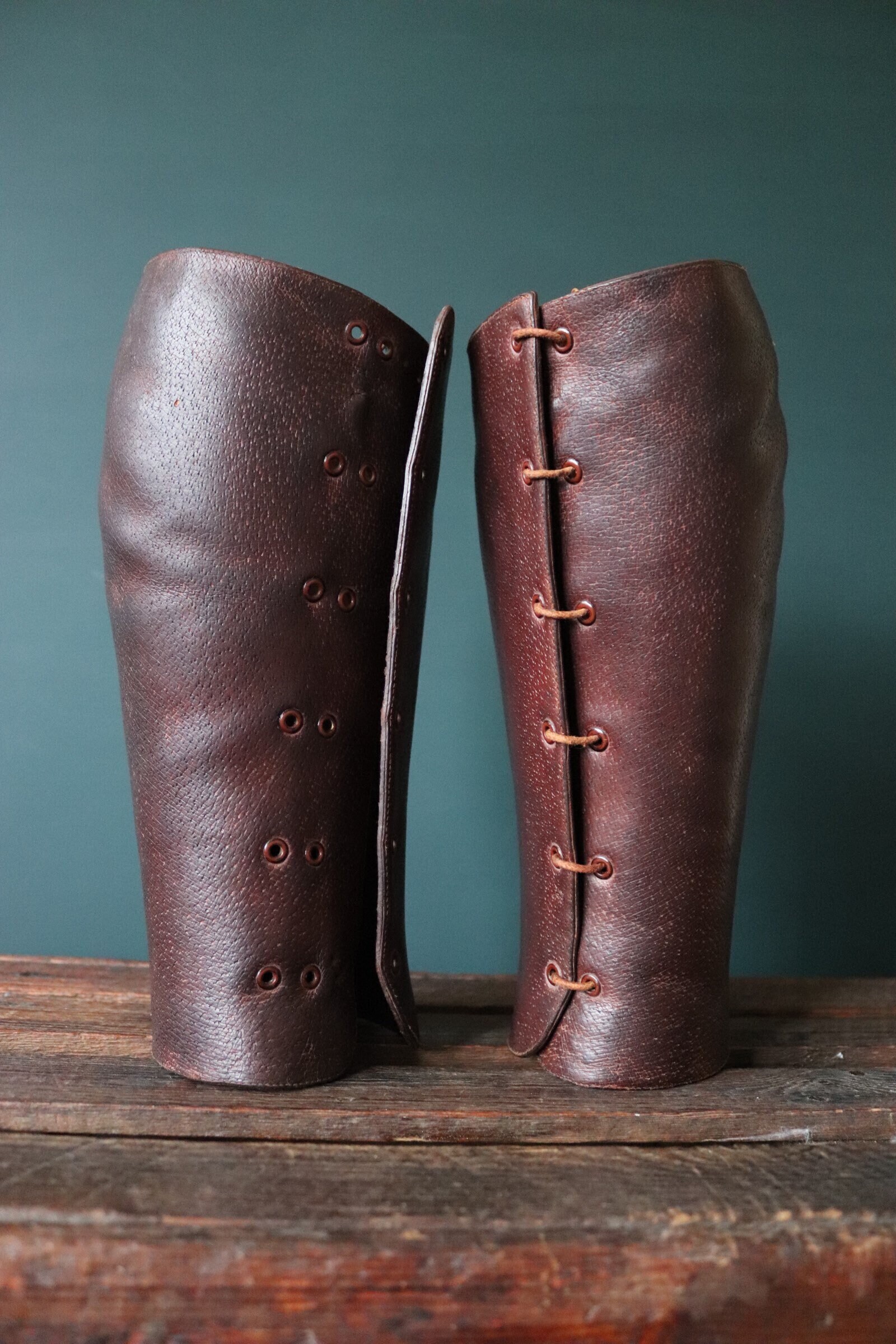 Vintage antique 1930s 30s 1940s 40s British English brown leather