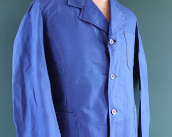 Vintage 1940s Swedish Military Hospital Jacket - WW2 Era - Indigo