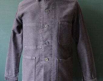 Vintage French Workwear Jacket Black Moleskin Work Chore Vintage French Workwear Jacket Black Moleskin Work Chore