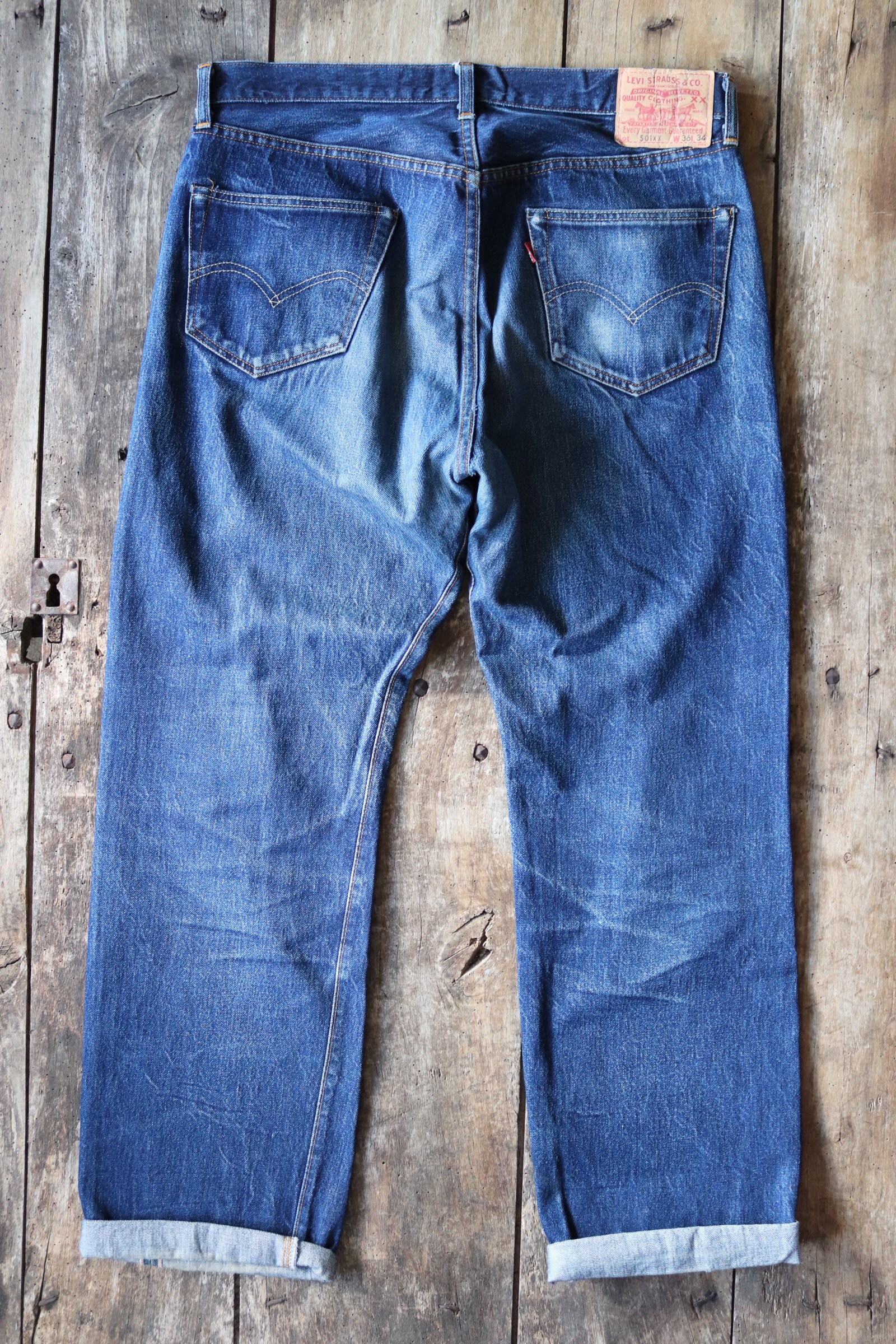 Pre-owned Levi's Levis Vintage Clothing Lvc 1955 501 Selvedge Jeans Do One  34x32 In Blue