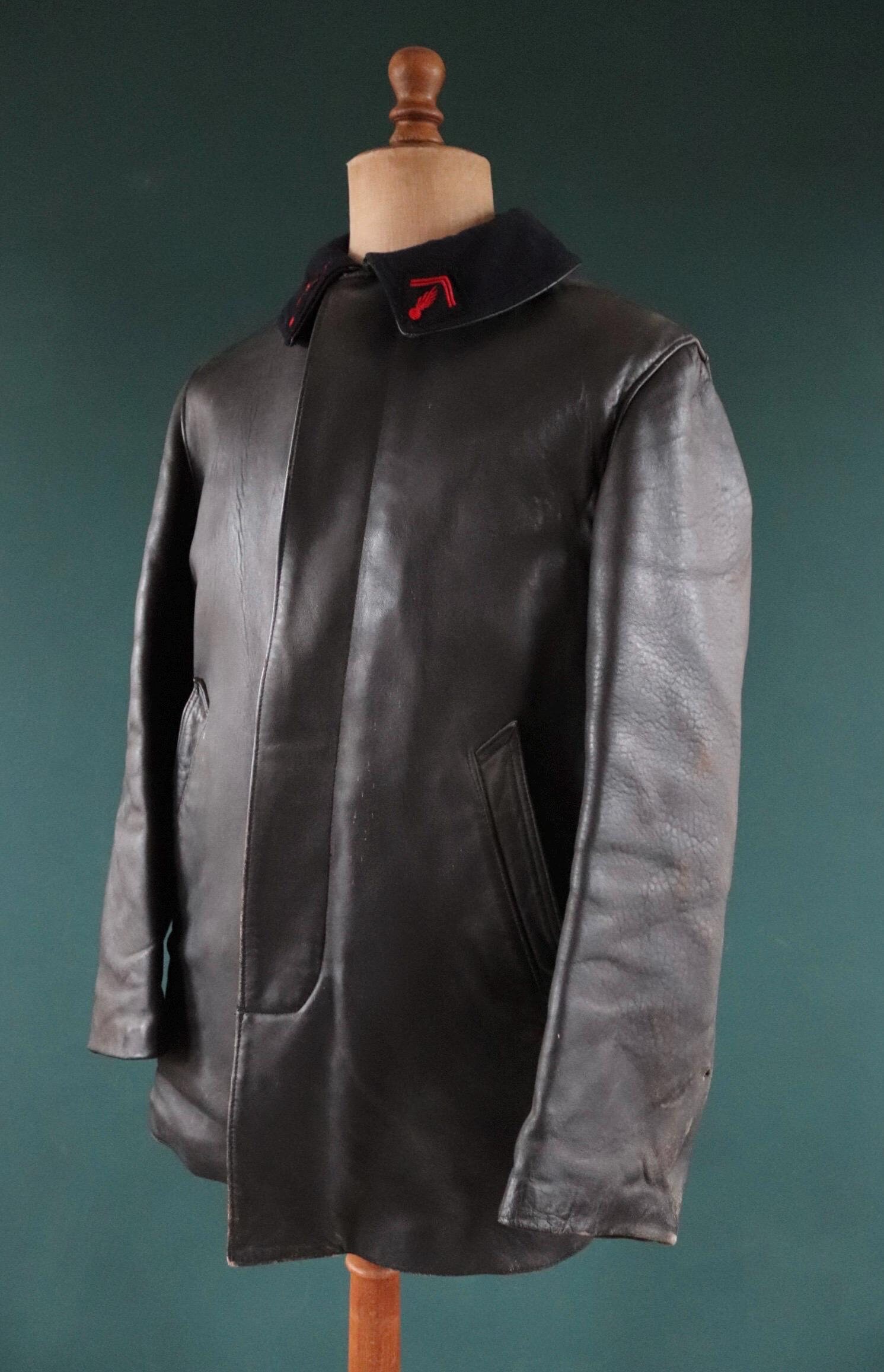 1960's French Vintage Fireman Leather Jacket - Etsy