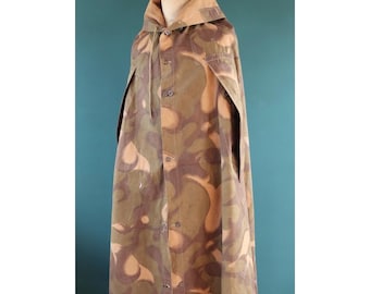Vintage Hungarian military Zeltbahn cape - camouflage poncho - LARP