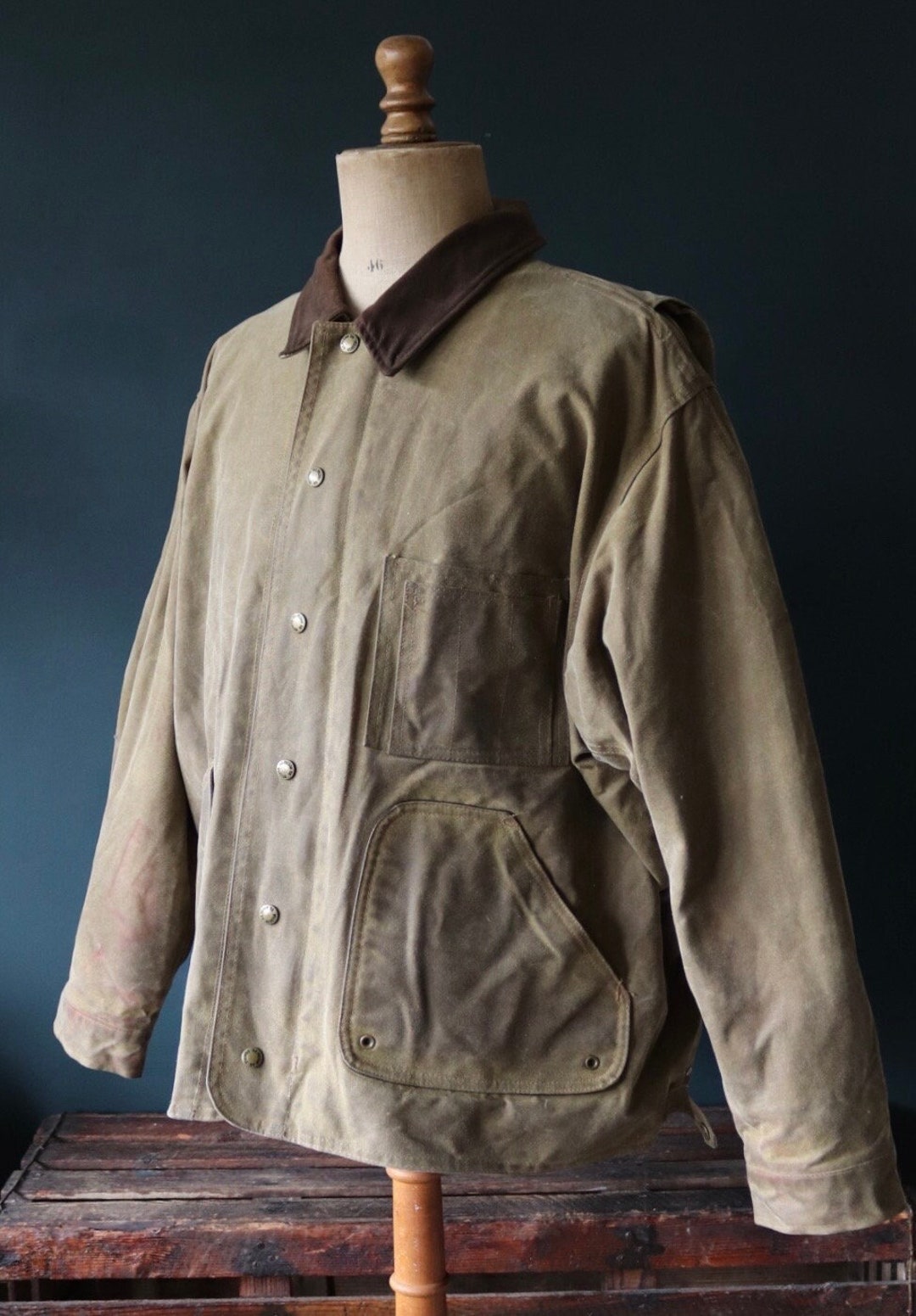 Vintage CC Filson Tin Cloth Waxed Jacket 57 Chest Workwear - Etsy