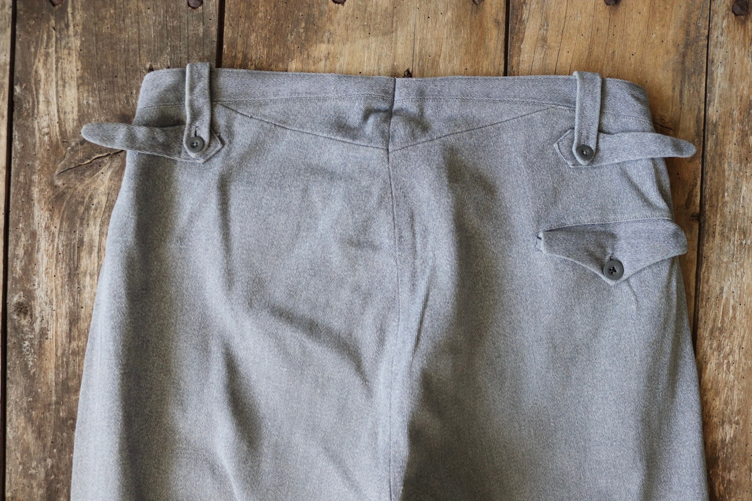 Vintage 1950s 50s 1960s 60s European grey cotton whipcord riding