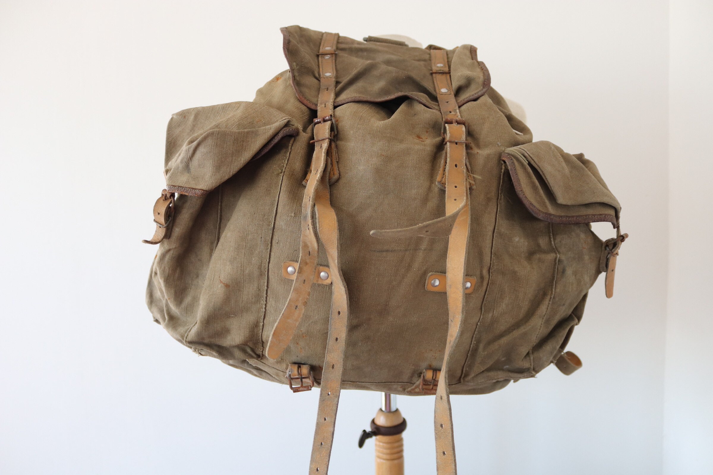 Vintage 1950s 50s 1960s 60s French army military La Fuma canvas