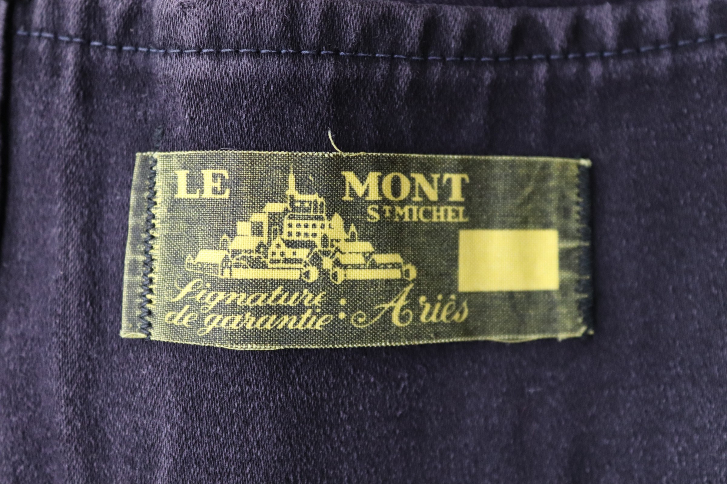 Vintage 1950s 50s French Le Mont St Michel black moleskin work 