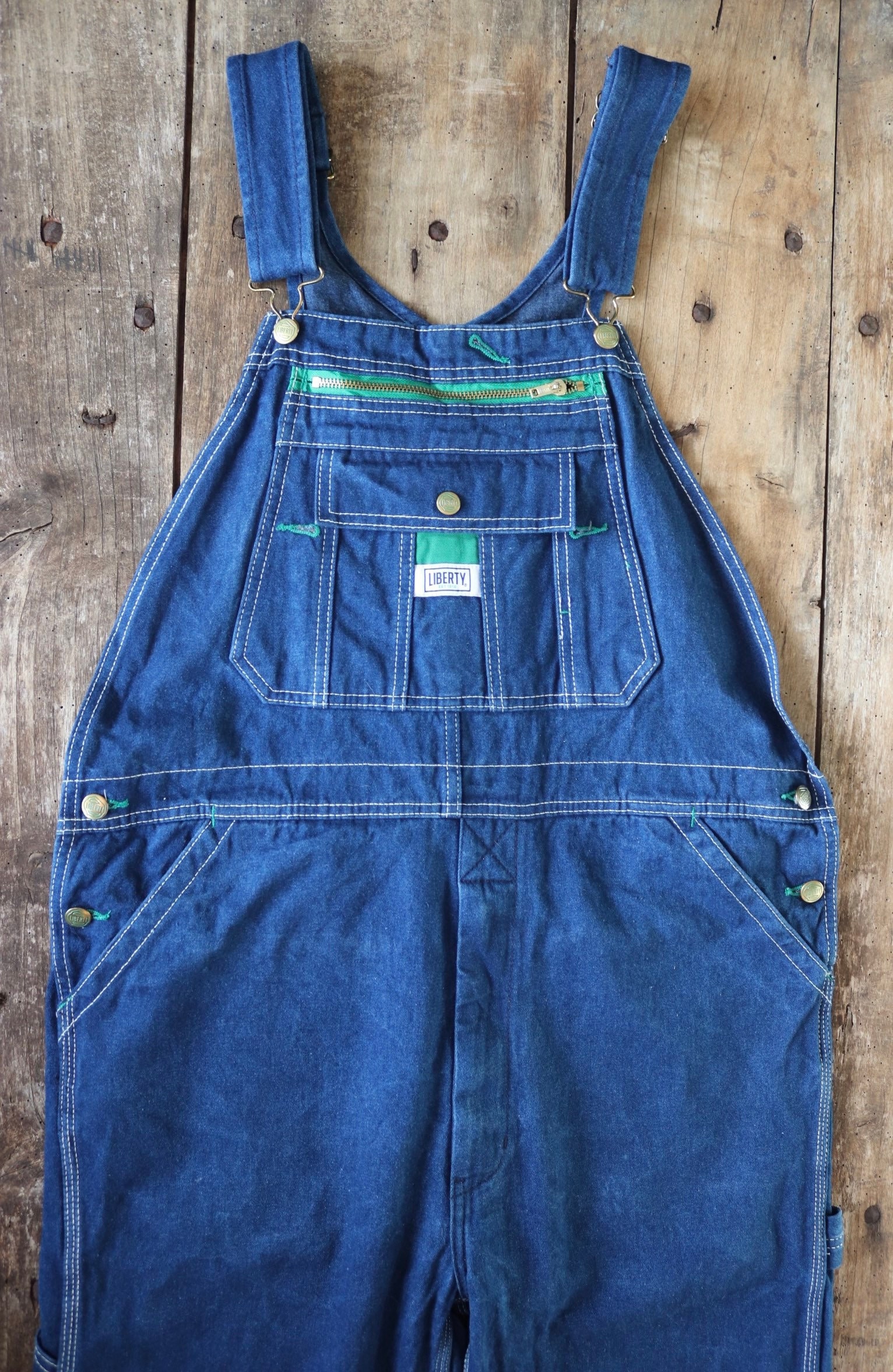 Vintage Liberty indigo blue denim overalls dungarees bib brace ...