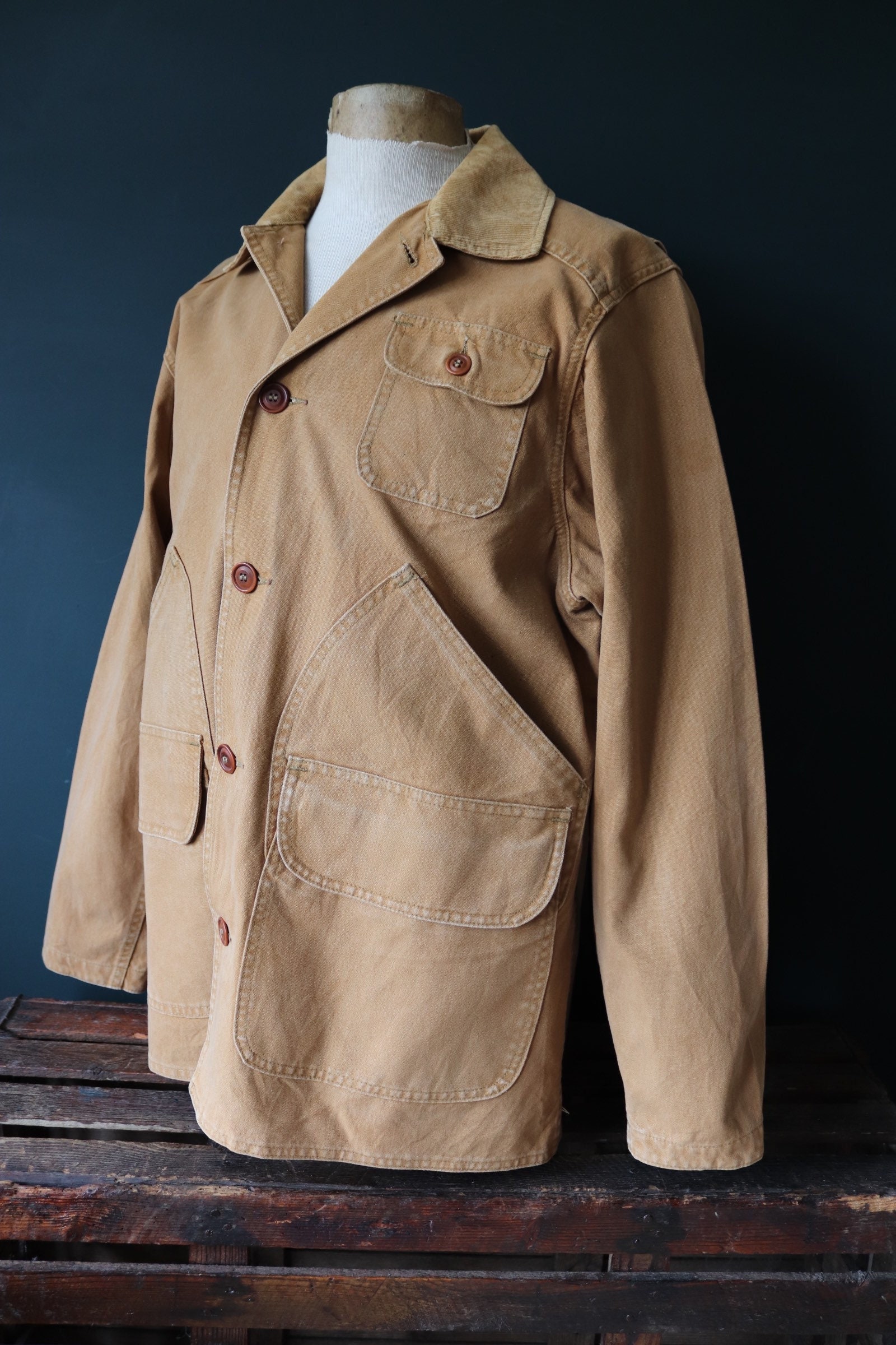 Vintage Filson Tin Cloth, Paraffin Waxed Jacket. Size 42 Workwear, Chore,  Shooting, Hunting Jacket. 