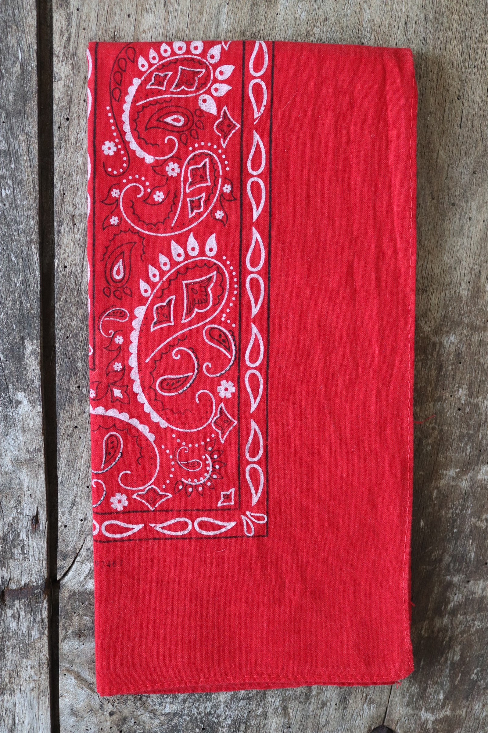 Vintage turkey red cotton bandana western rockabilly pocket square ...